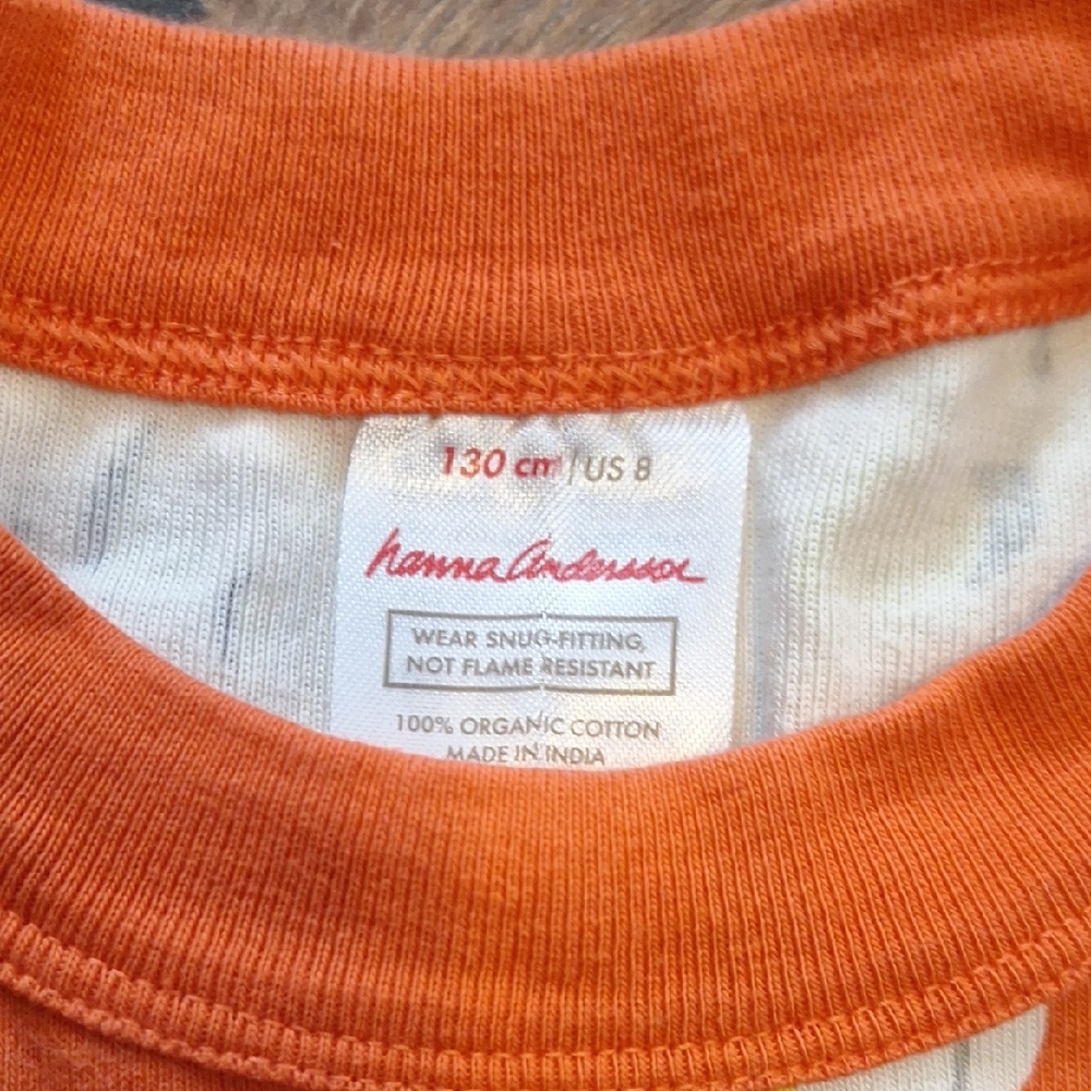 Hanna Andersson Orange Pumpkin Pajama Set - Picture 2 of 3